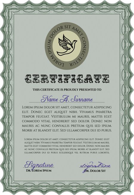 Certificate template. Customizable, Easy to edit and change colors.With background. Artistry design. 