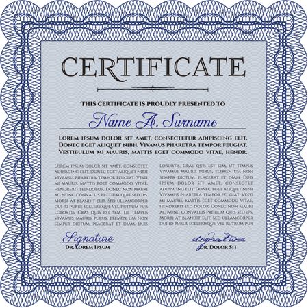 Certificate template. Elegant design. Border, frame.With quality background. 