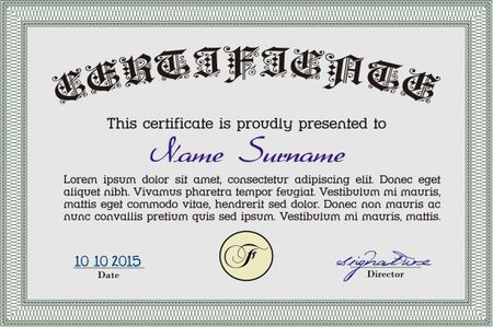 Certificate template. Border, frame.With quality background. Artistry design.