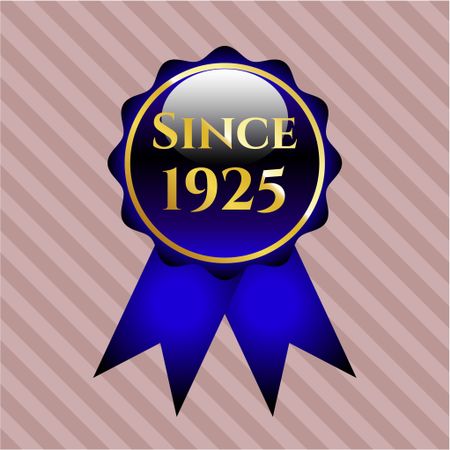 Since 1925 blue shiny ribbon with pink background