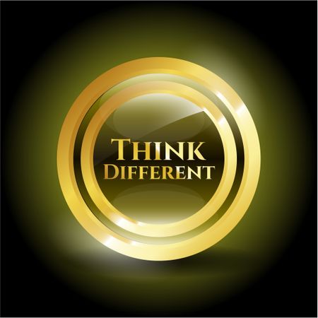 Think different gold shiny medal