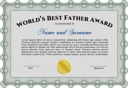 World's Best Dad award template