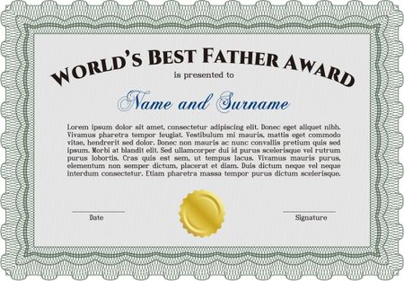 World's Best Dad green award template