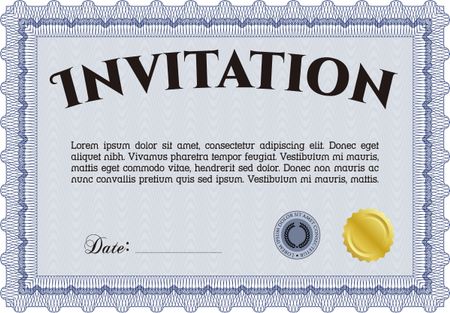 Retro vintage invitation. Cordial design. Customizable, Easy to edit and change colors.Complex background. 