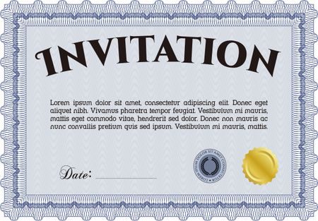 Retro vintage invitation. Cordial design. Customizable, Easy to edit and change colors.Complex background.