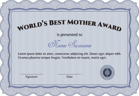 World's Best Mom blue award