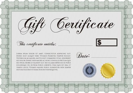 Gift certificate. With background. Sophisticated design. Vector illustration.