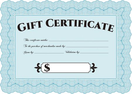 Vector Gift Certificate. With guilloche pattern and background. Superior design. Border, frame.