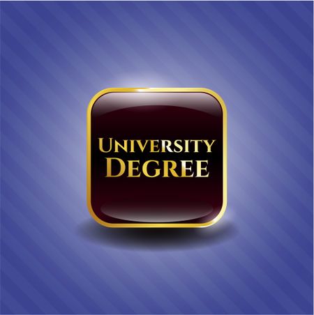 University Degree gold shiny badge