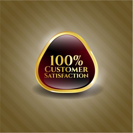 100% Customer Satisfaction gold shiny badge