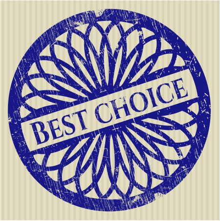 Blue Best Choice rubber grunge stamp
