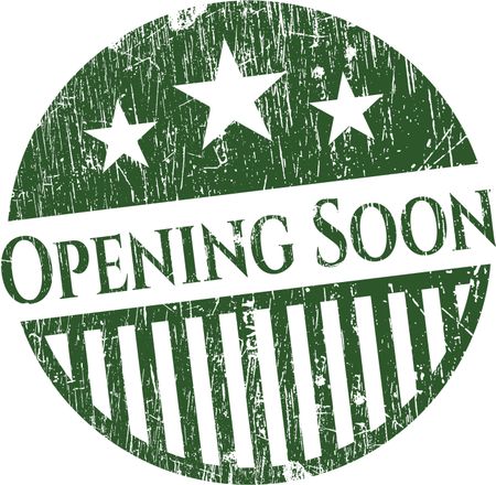 Opening Soon rubber grunge stamp