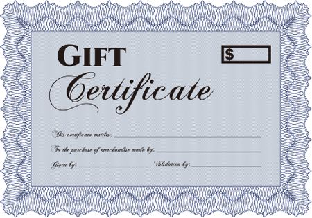 Retro Gift Certificate template. Printer friendly. Vector illustration.Good design.