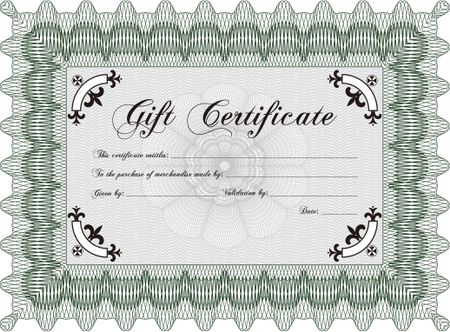 Formal Gift Certificate template. Customizable, Easy to edit and change colors.With complex linear background. Good design. 