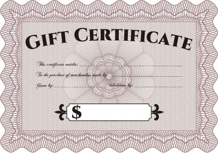 Modern gift certificate. Superior design. With complex linear background. Customizable, Easy to edit and change colors.