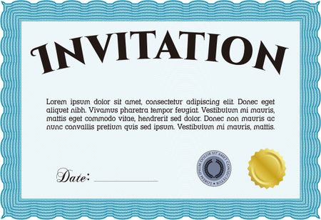 Retro invitation template. Sophisticated design. Vector illustration.With background. 