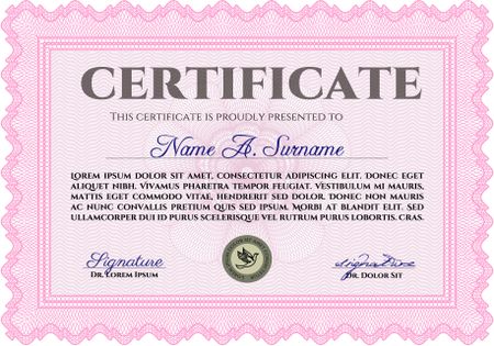 Sample certificate or diploma. Printer friendly. Money style.Good design. 