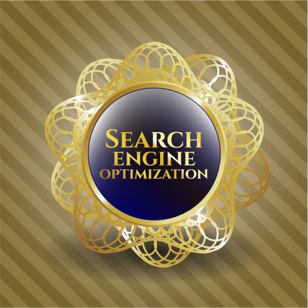 Search Engine Optimization gold shiny emblem