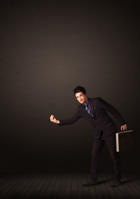 Businessman makings gestures with his hands