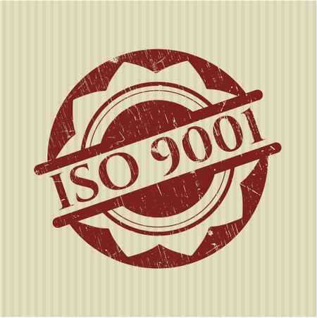 ISO 9001 rubber grunge stamp