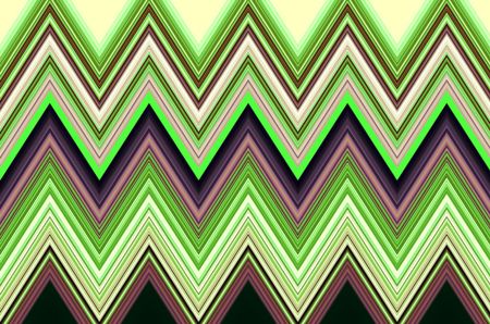 Snazzy multicolored geometric pattern of many zigzagging stripes for decoration and backgrounds with themes of recurrence, predictability, variation