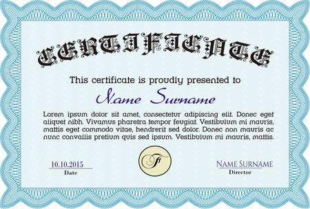 Certificate of achievement. Vector pattern that is used in currency and diplomas.Easy to print. Excellent design. 

