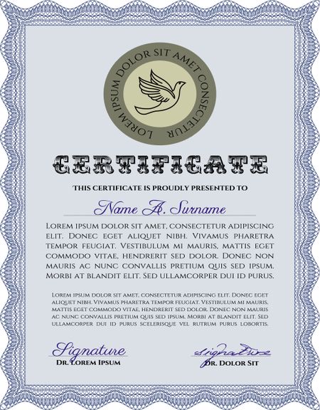 Diploma or certificate template. Beauty design. With background. Diploma of completion.