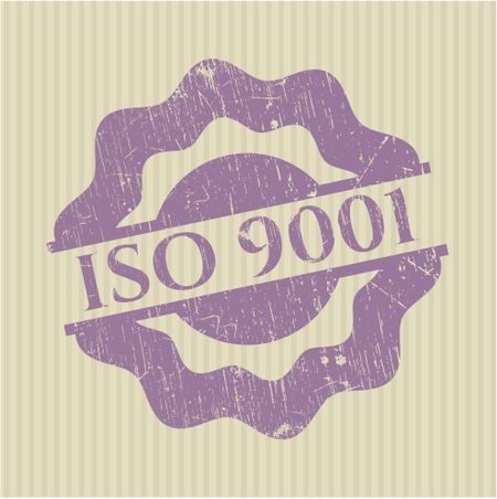 ISO 9001 rubber grunge stamp
