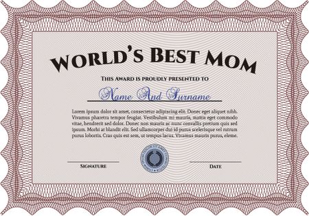 World's Best Mom award template