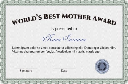 World's Best Mom award template