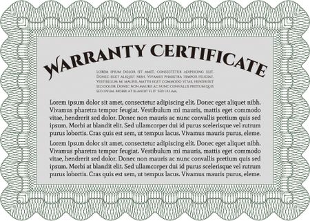 Sample Warranty. Perfect style. With background. With sample text. 