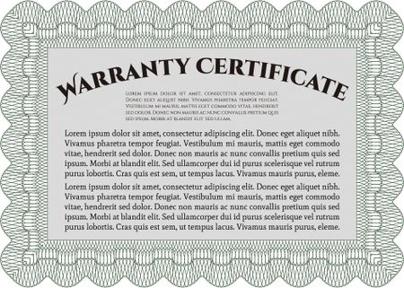 Sample Warranty. Perfect style. With background. With sample text.