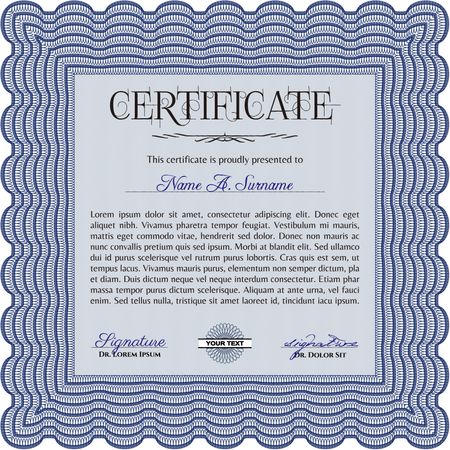 Certificate template or diploma template. Printer friendly. Border, frame.Excellent design. 