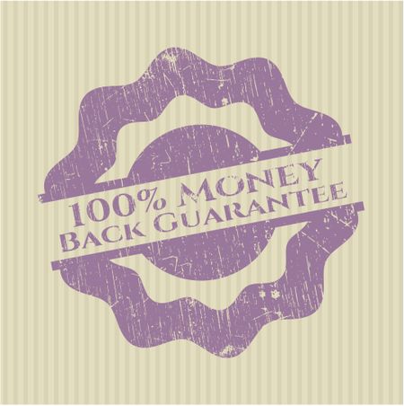 100% Money Back Guarantee grunge seal
