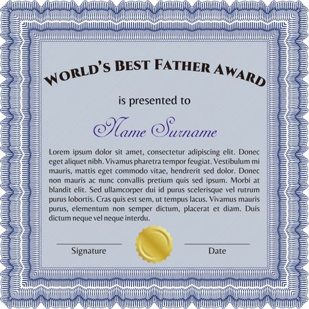 Blue World's Best Dad award template