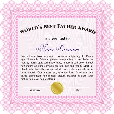 World's Best Father award template