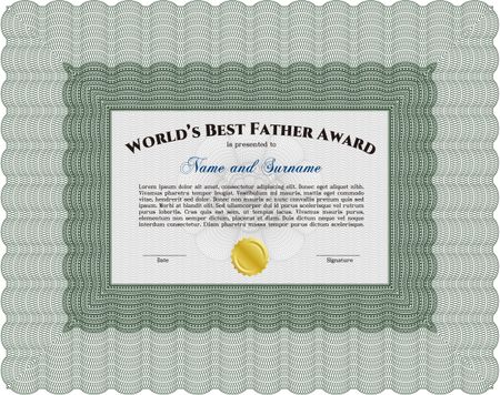 Green World's Best father award template