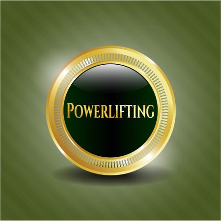 Powerlifting gold shiny emblem