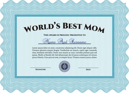 World's Best Mom award template
