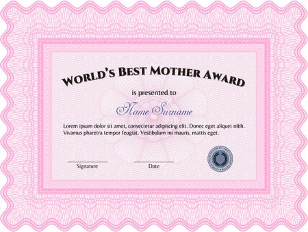 World's Best Mother award template