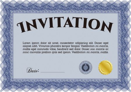 Retro vintage invitation. Sophisticated design. With quality background. Vector illustration.