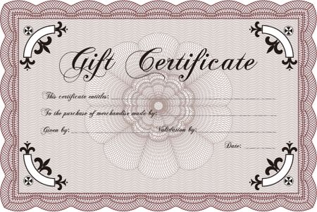 Vector Gift Certificate. Elegant design. Customizable, Easy to edit and change colors.Easy to print. 