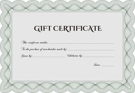 Gift certificate. Easy to print. Customizable, Easy to edit and change colors.Good design. 
