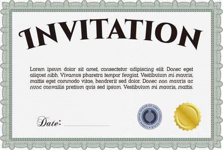 Retro invitation. Excellent design. Customizable, Easy to edit and change colors.With quality background. 