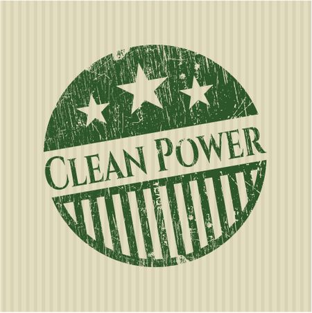 Clean Power rubber grunge stamp