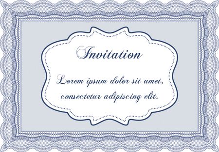 Retro invitation. With guilloche pattern. Elegant design. Vector illustration.