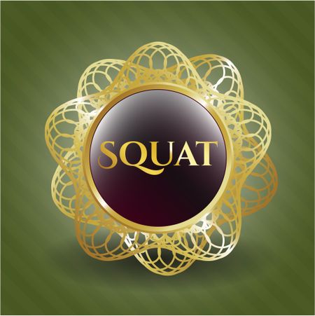 Squat gold shiny emblem