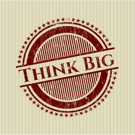Red Think Big rubber stamp