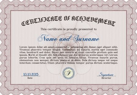 Certificate or diploma template. With great quality guilloche pattern. Frame certificate template Vector.Superior design. 