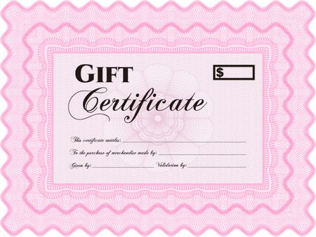 Formal Gift Certificate. With background. Excellent design. Vector illustration.